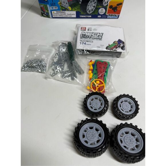 NIB METAL TECH~MECH MOTORS~WORK SHOP~MOTORIZED & MECHANIZED TRACTOR 174 PC 8+ - Picture 6 of 7